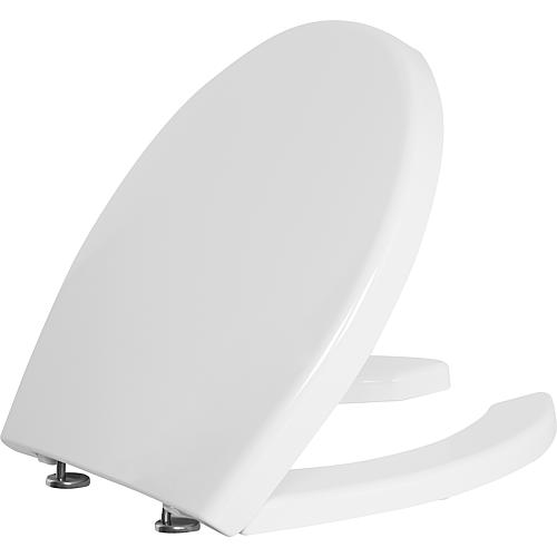 Toilet seat Elida made of white thermoplastic, without softclose, WxHxD:380x30x450mm