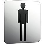 Door sign emco system 2 Chrome, men Stick-on