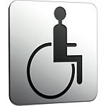 Door sign emco system 2 Chrome, wheelchair users Stick-on