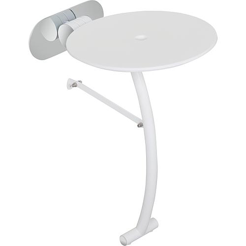 Folding shower seat Elida, round with support base Standard 1