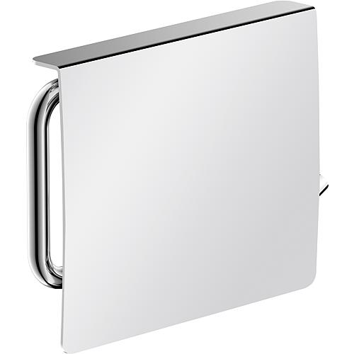 Toilet roll holder Eivor with cover, zinc chrome-plated, right