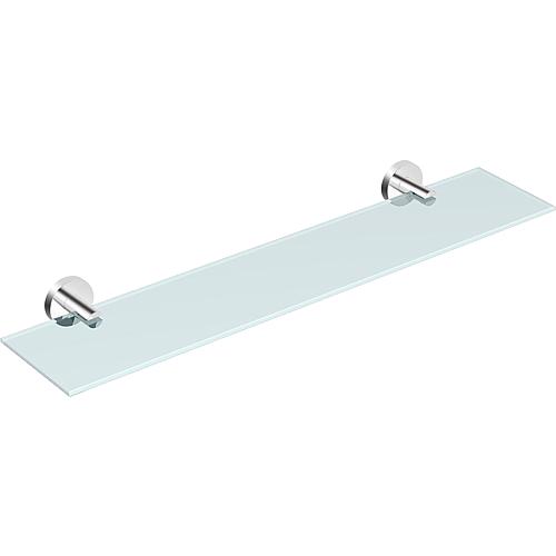 Shelf bracket Eldrid L=600 mm, satin-finish glass, chrome-plated brass