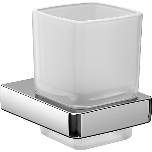 Glass holder emco trend chrome, satin finished crystal glass