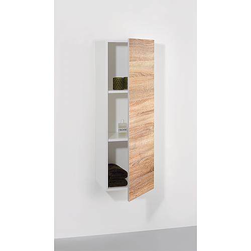 Tall cabinet ELA with soft close body, white smt, front rough-sawn oak, 400x1200x350 mm