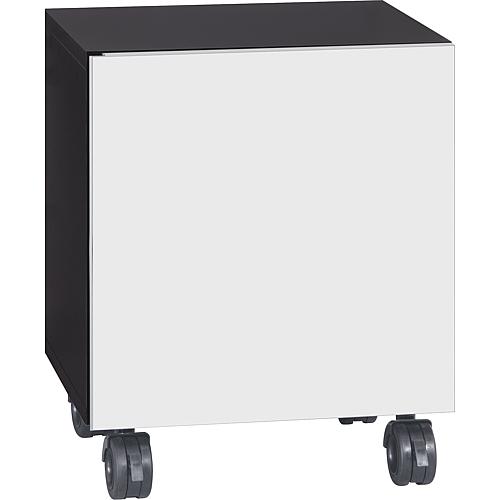 Roller container ELA, body black smt, front high-gloss white, 400x400x350 mm