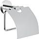 Toilet roll holder, Eldrid, with cover, chrome-plated brass
