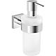 Soap holder Elean with wall bracket, chrome-plated brass, satin-finish glass