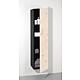 Tall cabinet ELA with soft close body, black smt, front light oak veneer, 400x1600x350 mm