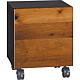 Roller container ELA, body black smt, front dark oak veneer, 400x400x350 mm