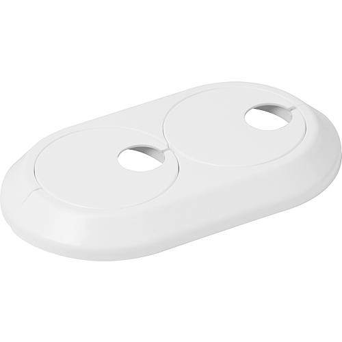 Rosace double excentrique 15mm plastique blanc, ajustable