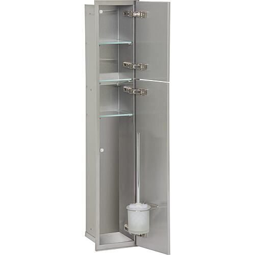 Built-in stainless steel toilet container, enclosed 900, 2 tileable doors, flush mounting