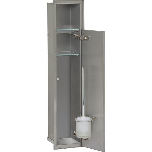 Built-in stainless steel toilet container, enclosed 800, 1 tileable door, flush mounting Anwendung 1