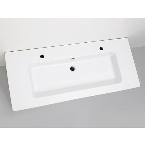 Base cabinet + washbasin in ceramic ELA, body black smt, front light oak veneer, 1210x420x510 mm