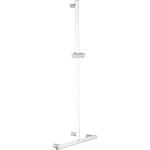 Main courante de douche avec barre Elida, blanc mate lacque lxhxp:500x1235x87mm