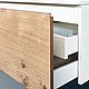 Meuble sous vasque + vasque en ceramique ELA, corps blanc satin front chêne clair, 610x420x510 mm