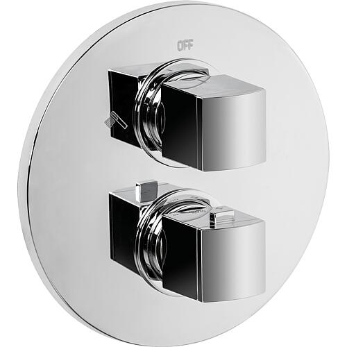 Flush-mounted bath thermostat Dokos, collar Ø: 185 mm, chrome