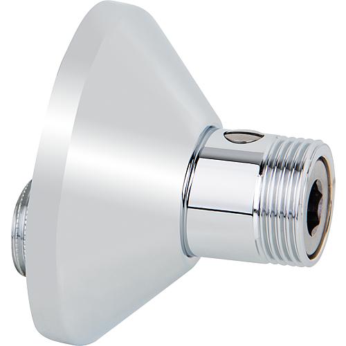 S-connections Shut-off valve DN15(1/2")AGxDN20(3/4")AG PU=2 pieces, chrome-plated