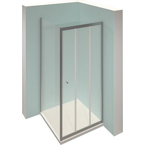 Alpha 2 corner shower cubicle, 1 sliding doors 3-piece and side wall