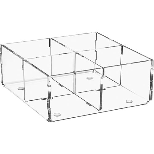 Sortierbox aus Plexiglas transparent 120x120x50 mm