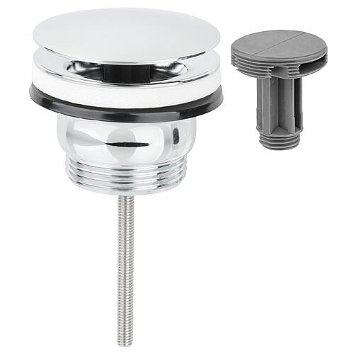 Vanne a tige 2 en 1 DN32 (11/4"), inox chromé Clicker ou fixe