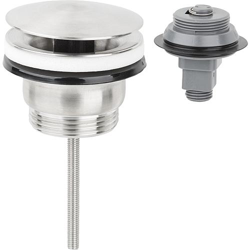 Vanne a tige 2 en 1 DN32 (11/4"), inox mat Cliekcer ou fixe