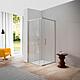 Corner shower cubicle Elion 2.0, 2 sliding doors and 2 glass fixtures