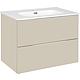 Bathroom furniture set Bali, high-gloss taupe, 2 drawers, width 810 mm