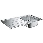 Stainless steel sink K300, with draining board