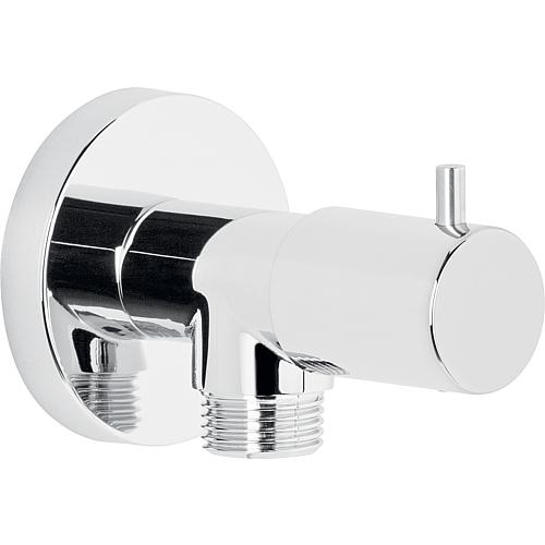 Wall connection elbow with integrated shut-off Standard 1