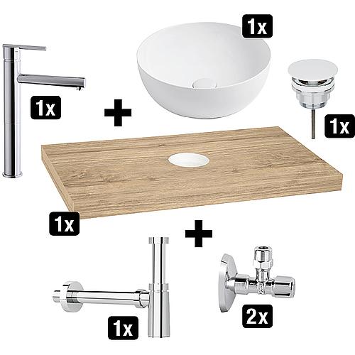 Blata bathroom counter top promotional pack, knotted oak Standard 1