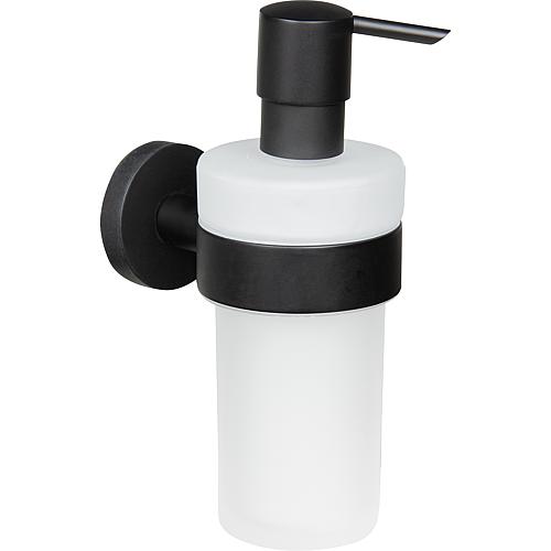 Soap dispenser Eldrid nero, with wall bracket, brass, black