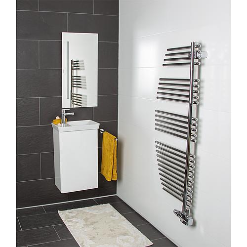 Meuble salle de bain Suri 2 meuble sous vasque+vasque blanc brill.,1 porte piv. 440x690x310mm