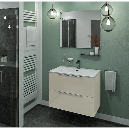 Kits de meubles de salle de bain BALI taupe brillant 2 tiroirs largeur 810 mm