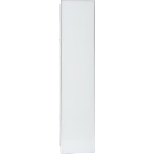 Conteneur encastré WC en acier inoxydable, fermé 800, montage à fleur, 1 porte vitrée, blanc Anwendung 1