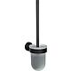 Toilet brush set Eldrid nero, with wall bracket, brass, black