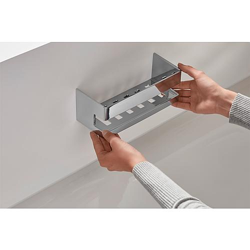 Corbeille de douche system 2, fixation murale indirecte, pour le montage en angle