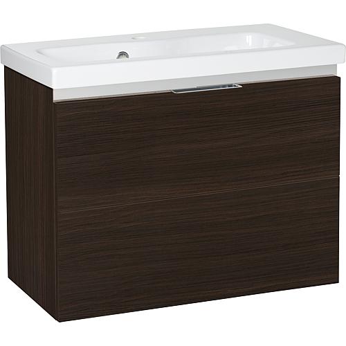 Eola washbasin base cabinet with ceramic washbasin, width 710 mm, with 2 front drawers Standard 9