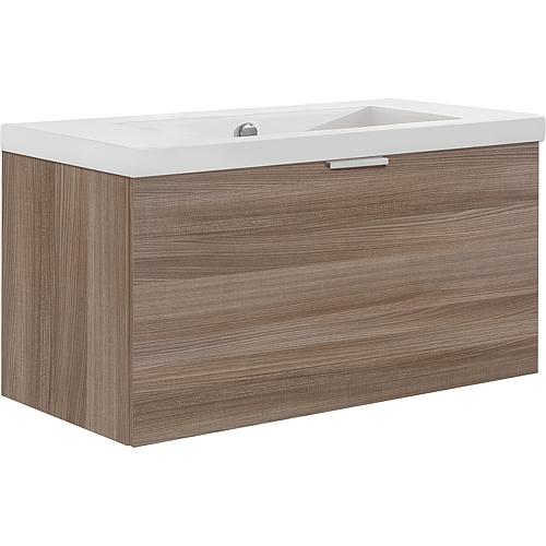 Base cabinet + ceramic washbasin EPIL, hemp elm, 1 drawer, 860x550x510 mm