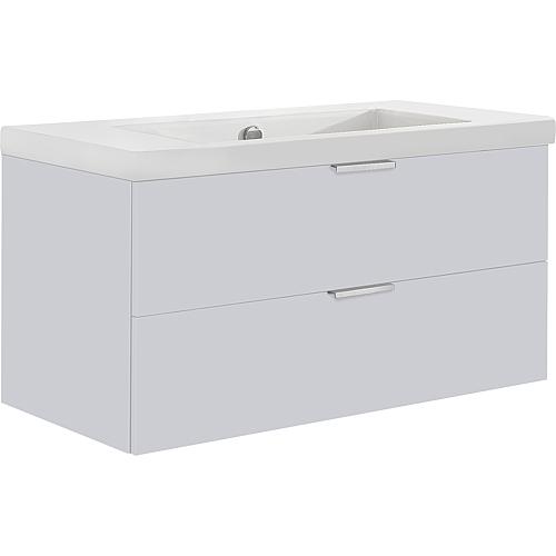 Base cabinet + ceramic washbasin EPIL stone grey, 2 drawers 860x550x510 mm