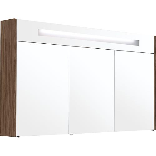 Armoire à miroir avec cache d'éclairage chêne kaki 3 portes 1200x750x188 mm