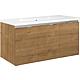 Base cabinet + cast mineral washbasin ENOVI, Arlington oak, 3 doors, 1060x535x510 mm