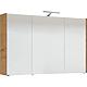 Mirrored cabinet with lighting, Arlington oak, 3 doors, 1050x750x188 mm