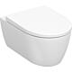 Wall-mounted flushdown toilet combi pack, Geberit iCon, white, rimless, soft close toilet seat, QuickRelease