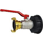 IBC adapter with ball valve and quick coupling