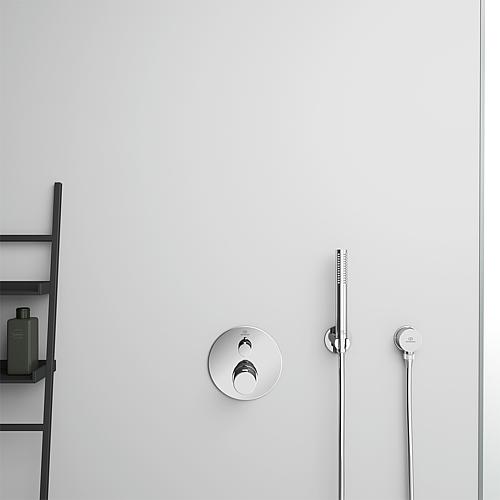 Flush-mounted shower thermostat Ideal Standard Ceratherm T100, collar Ø 163 mm chrome