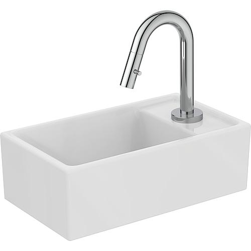 Hand basin package Ideal Standard Eurovit + pillar tap Idealstream WxHxD: 370x120x210 mm shelf on the right