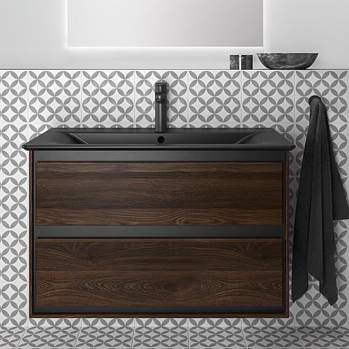 Washbasin Ideal Standard Connect Air WxHxD: 840x160x460 mm black matt