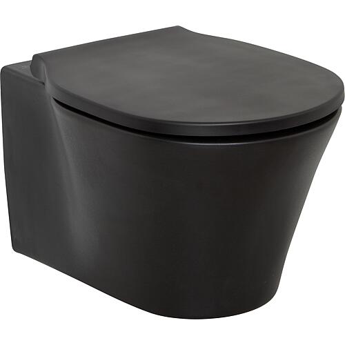 Wall washdown toilet Connect Air, black rimless Standard 1