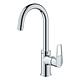 Waschtischmischer Grohe Bauloop L-Size Ausladung 140 mm chrom Push-Open Ablauf