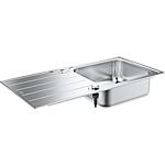 Stainless steel sink K500 60-S, with draining board